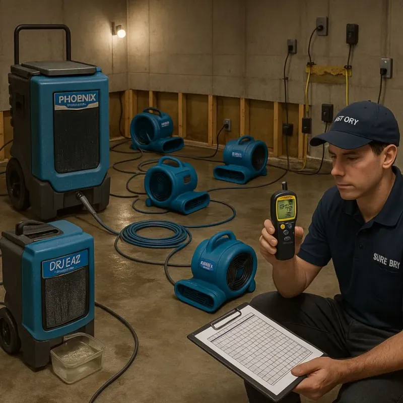 Structural Drying and Dehumidification process in Sistersville, WV
